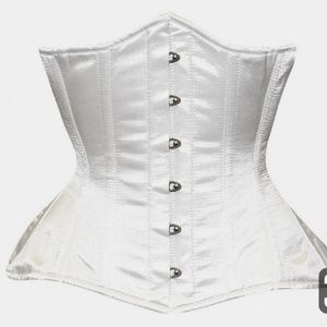 White steel boned waist training corset